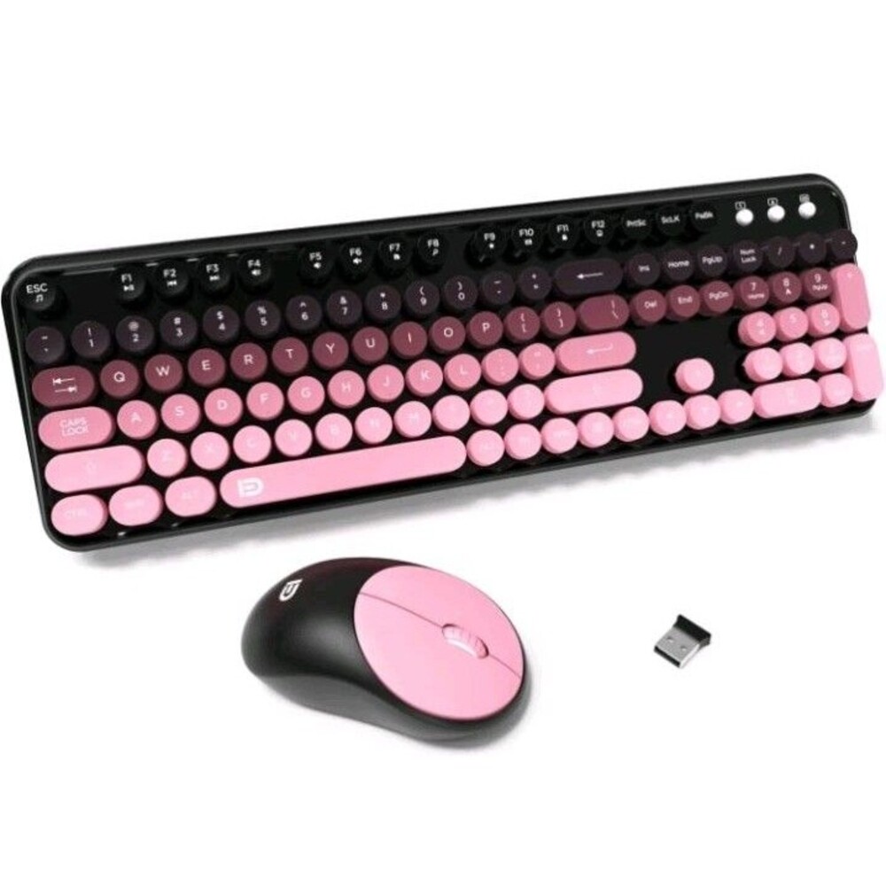 FD 2.4GHz Wireless Keyboard and Mouse Set with Switch Button Full-Size Keyboard